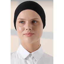 Ardün Hijab Siyah Önü Dikişli Pamuklu Bone Esnek Rahat Günlük Kullan Tesettür İç Bone Siyah - 936486647 Siyah