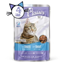 Plaisir 100Gr Pouch Alabalık&amp;Karidesli Yaş Kedi Maması 4Adet