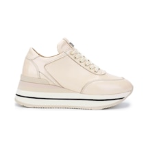 Tamer Tanca Kadın Hakiki Deri Bej Rugan Sneakers & Spor Ayakkabı 923 1200 Bn Ayk Y25 Bej Rgn Bej