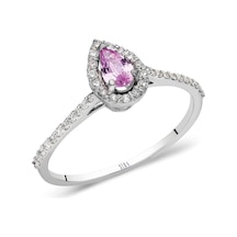 Siramücevherat Pembe Safir Yüzük - Beyaz Altın