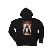 Ingested Cover Siyah Fermuarlı Kapşonlu Sweatshirt