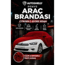 Citroen C-elysée Sedan Penye Araç Brandası Kumaş Garaj Brandası Oto Koruma Örtüsü Kırmızı