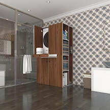 Kenzlife Çamaşır-Kurutma Makinesi Dolabı Biruni Cvz 187 110 60 Çekmeceli Raflı Banyo Çok Renkli