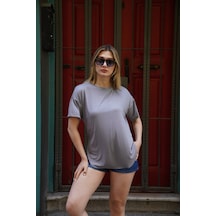 Elaxi Modal Kumaş T-shirt Gri