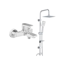 Eca Dalia Banyo Bataryası+t-may Banyo Belen Kare Tepe Duş Takımı Krom