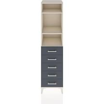 Hyperion Dolap 3 Raflı 5 Çekmeceli 44x44x182 Aytaşı-antrasit Aytaşı