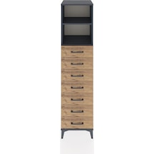 Hyperion Dolap 2 Raflı 7 Çekmeceli 44x44x182 Antrasit-çam Antrasit