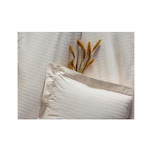 8680108072080 Elegant Stripe Çift Kişilik Nevresim Takımı Saten Ekru,200 X 220 Ekru Diğer