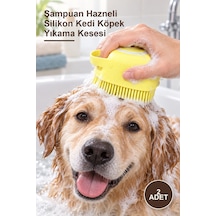 2 Adet Şampuan Hazneli Silikon Kedi Köpek Yıkama Kesesi