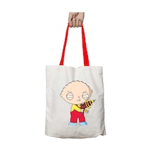 Art Hediye Kırmızı Kulplu Family Guy Stewie Yıkanabilir Omuz Çanta Çok Renkli