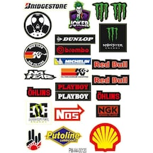 Sticker Seti Karışık Tasarımlı Sponsor Grenaj Kaplama 02 Nötr