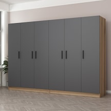 Minar Kale 6 Kapaklı 4 Ç Dolap Dore Antrasit 210cm