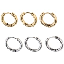 Homyl 6 Adet 316l Paslanmaz Çelik Altın Gümüş 12mm-tip-2 Gri