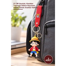 3 Adet One Piece Silikon Anahtarlık 21 Cm Uzunluk, Karakter Tasarımlı Silikon Keychain, Anime Temalı Anahtar Halkası