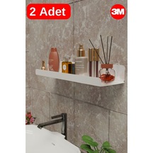 Ultra Güçlü 3m Yapışkanlı Beyaz Çok Amaçlı Banyo Düzenleyici Organizer Raf Banyo Askı 2 Adet Mt96bd Diğer