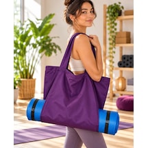 Mat Taşıma Çantası Yoga Fitness Silindir Antrenman Çantası - Çantalı Fermuarlı Mat Taşıma Çantası Mor