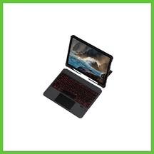 Bezos T5209d Apple iPad Uyumlu Pro 12.9 2021 Kılıf İnter Ledli Klavyeli Tablet Kılıfı - Siyah Dmc
