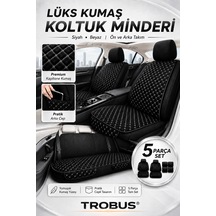 Alfa Romeo 156 1997-2007 Üniversal 5 Parça Kapitone Desen Kumaş Oto Koltuk Minderi Siyah Beyaz