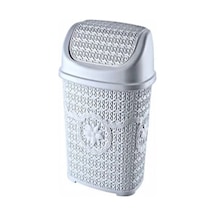 Gri Örgülü Çöp Kovası Asd038 Altın - Krem
