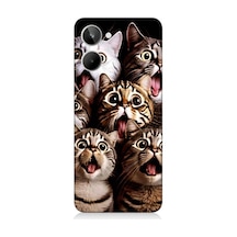 Realme 10 Uyumlu Şaşkın Kediler Desenli Silikon Kılıf