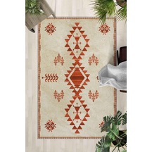 Kaymaz Taban Yıkanabilir Halı Mutfak, Salon, Yatak Odası İçin Modern Dijital Baskı Halı Sln Halı - 0037 Çok Renkli