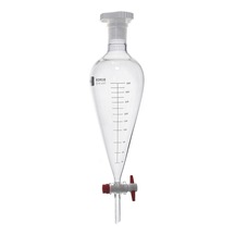 Borox Konik Tip Teflon Musluklu Tıpalı Hacim Ölçekli Cam Ayırma Hunisi 500 ML