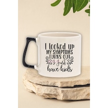 "my Symptoms Turns Out I Just Have Kids" Komik Arkadaşa Doğum Günü Hediye Siyah Kulplu Kupa Bardak Siyah