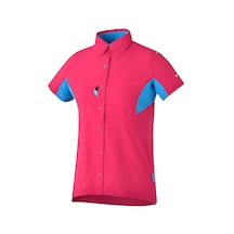 Shimano Kısa Kol Gömlek Forma Kadın Pembe/mavi M Siyah