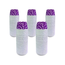 Kafem Mor Puantiyeli Muffin Kek Kapsülü 50li X 5 Paket - K03 Mor