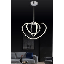 Ld 067 Model Krom 3 Renkli Salon Ve Oturma Odası İçin İdeal Alüminyum Avize, 45x70 Krom
