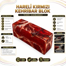 Blok Kehribar - Renkli Hareli Blok Lar - Kırmızı Hareli
