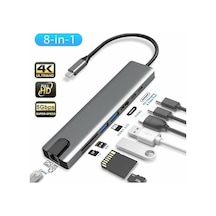 Apple Uyumlu MacBook Pro Air Usb Type-c 8 Hub Dönüştürücü Çevirici