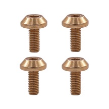 Tongdashop 4 Adet Altın Renk Bisiklet Şişe Kafesi Vidaları M5 Dayanıklı Dağ/yol Bisikleti Aksesuarı Altın