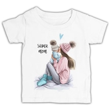 Super Mom Anneler Günü Beyaz Çocuk Tshirt