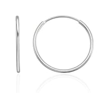 Gümüş 21 Mm Halka Küpe 925 Ayar St256