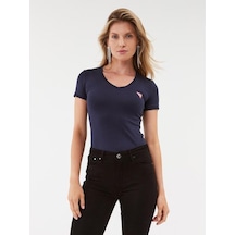 Guess Mini Triangle Slim Fit Kadın T-shirt W2yı45j1314 Lacivert