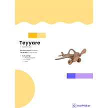 Türk Malı Tayyare Uçak Stem Eğitim Seti Çocuklar İçin Boyanabilir Maket