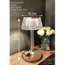 Dokunmatik Masa Gece Lambası Dokunmatik Lamba Abajur Led Şarjlı Masa Lambası Ledli Lamba Gold 21 Cm Gold