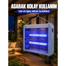 Mey İthalat Uv Işıklı Sinek Öldürücü Lamba 12w Çift Tüplü Elektrikli Böcek Öldürücü