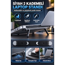 Siyah 2 Kademeli Laptop Standı