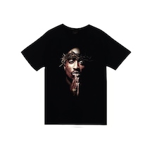Stoned&Fame Tupac Shakur Baskılı T-shirt SIYAH Siyah