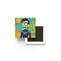 Nightwing - 9x9 Cm Baskılı Kare Buzdolap Magneti