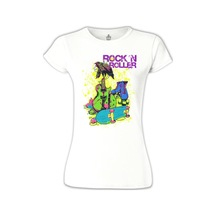 Rock'n Roller Beyaz Kadın Tshirt 001
