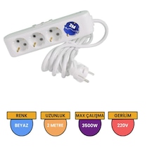 Viko 90113402 Multi-Let Topraklı Çocuk Korumalı Grup Priz 4'lü2 M Beyaz