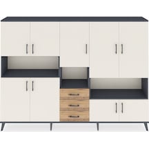 Arges Dolap 13 Raflı 3 Çekmeceli 9 Kapaklı 220x30x163 Antrasit-aytaşı/çam Aytası/atlas Çam - Antrasıt