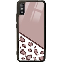 Xiaomi Redmi 9a Kahve Leopar Tasarımlı Glossy Telefon Kılıfı Siyah