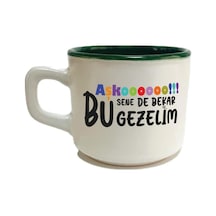 Mor Mürekkep Aşkoooooo Baskılı Yeşil Venüs Kupa