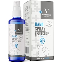 VETDELUXE Nano Silver Sprey Kedi Köpek Deri, Yara ve Vücut Bakım Spreyi (Göz, Kulak, Vücut Temizleme) 150 ml