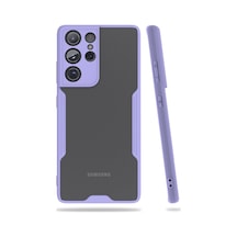 Samsung Galaxy  Uyumlu,  S21 Ultra Kılıf Platin Silikon - Lila