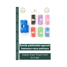 Dışkıpoşeti Kemik Şeklinde Taşıma Aparatlı Pratik Hijyenik Renkli Yedekli Köpek Dışkı 5+1 Poşeti Se